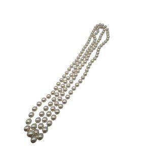 Vintage Faux Pearl Long Necklace 72 inches Classic